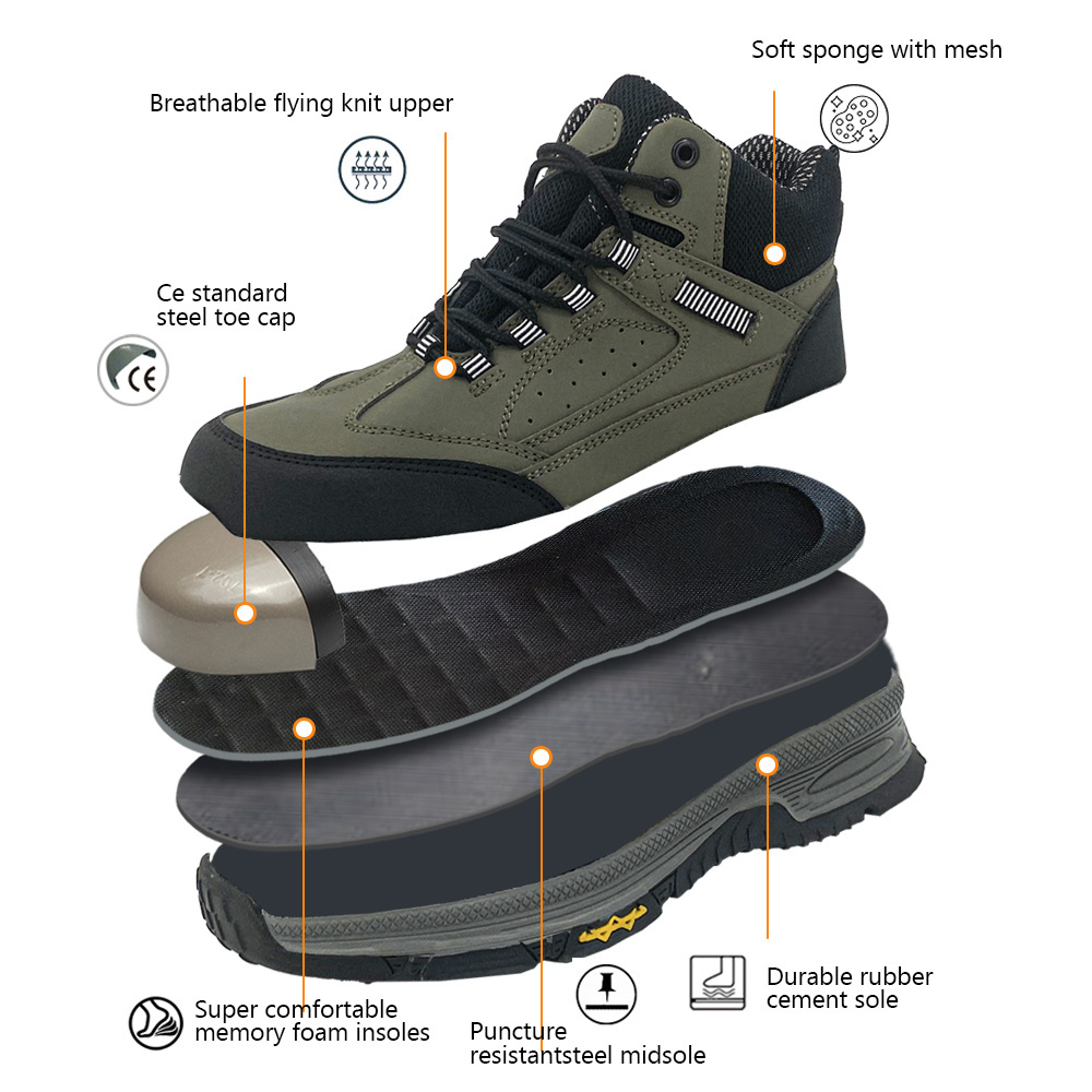 SAILGOOD Steel Toe Boots for Men Safety Shoes for Women Work Sneakers Slip Resistant Sandwich Mesh Material