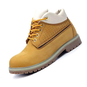 First layer Cowhide yellow boots new EVA solid bottom work boots fashion hot Low top classic British style