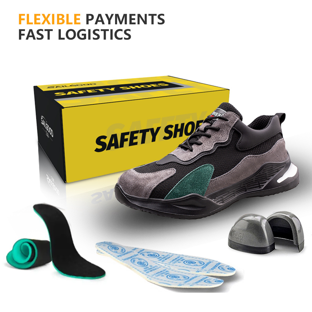 SAILGOOD Mining Safty Mens Mash Safety Shoes Work for Construction Wearable in All Seasons Steel Toecap