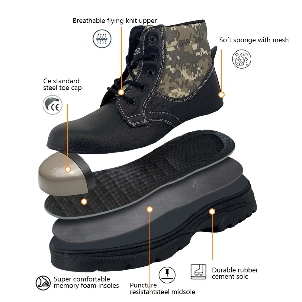 SAILGOOD Welder Oil Industry Wide Steel Toe Cap Safety Shoes Work Boots Industrial Steel Toe Industry Safety