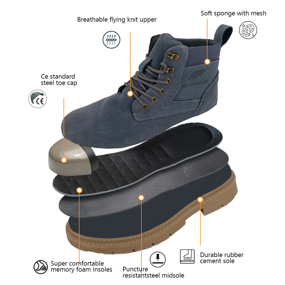 SAILGOOD  Construction Matatarsal Safety Boot Caterpillar Welding Anti Vibration Coal Mine Shoes