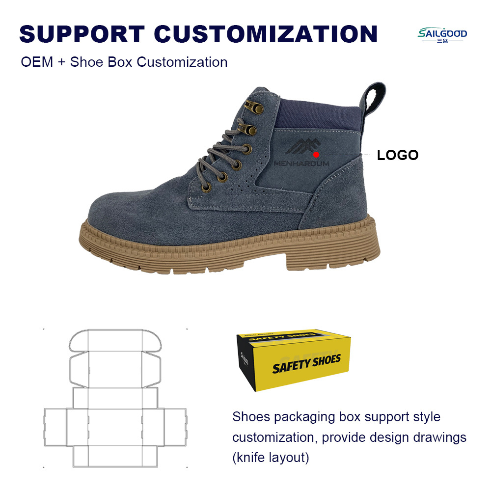 SAILGOOD  Construction Matatarsal Safety Boot Caterpillar Welding Anti Vibration Coal Mine Shoes