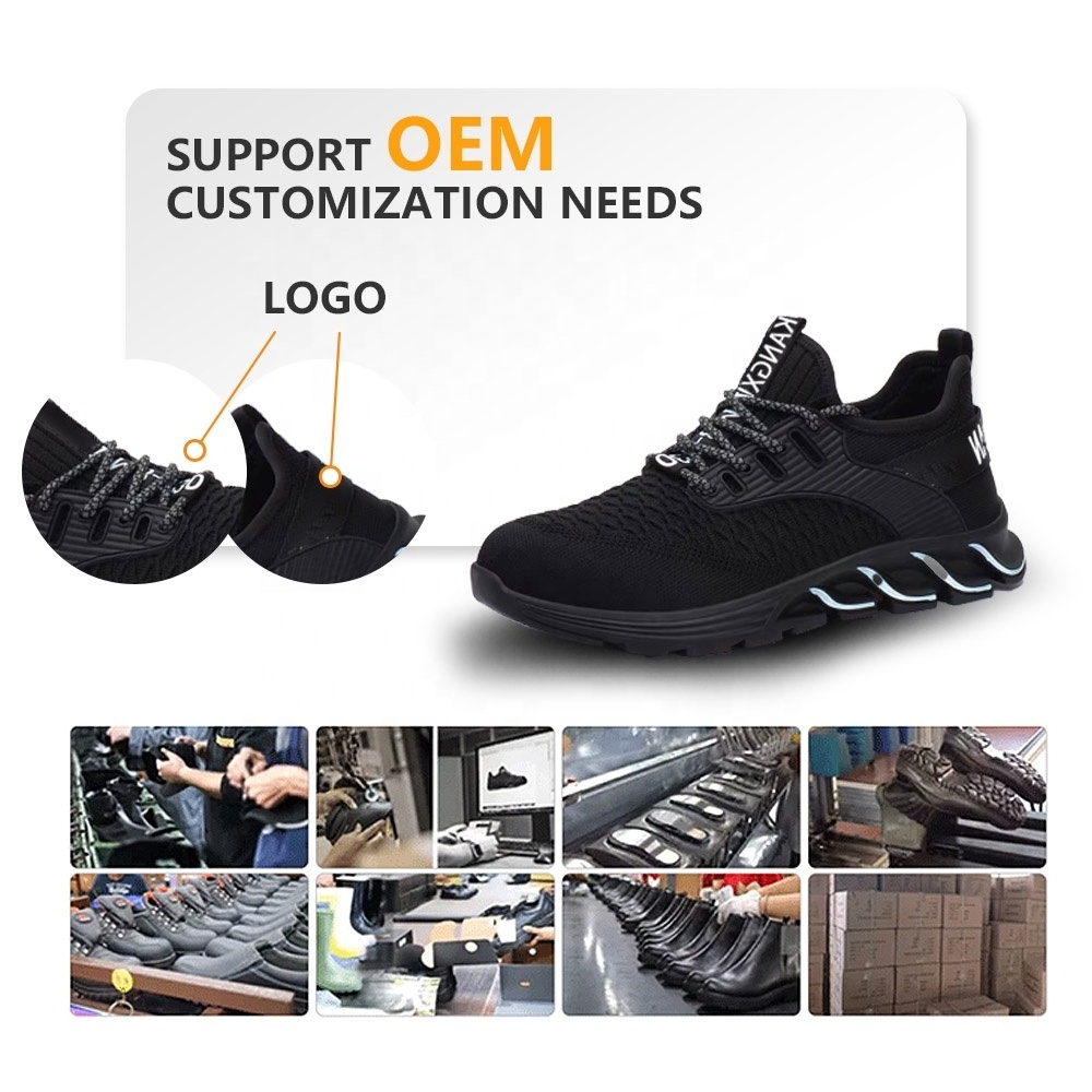 Hot Selling Lightweight Steel Toe Safety Shoes Breathable Men's Sneakers for Construction with Mesh Fabric PU Insole