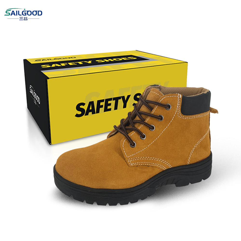 SAILGOOD High Quality Safety Steel Toe Working Boots for Men Men Light Weight High Cut Construction