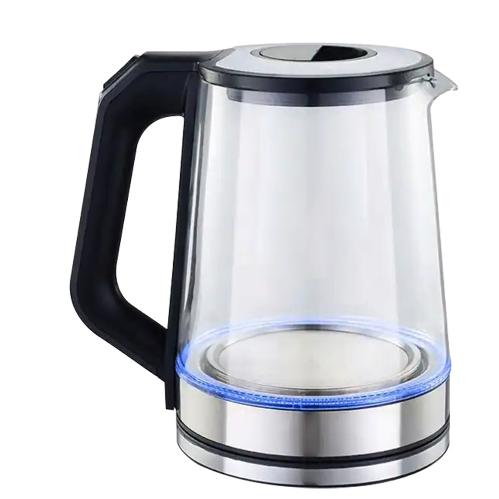 2.0L Electric Kettle Tea Coffee Borosilicate Glass 1500W Portable Household Appliances For Hotel Family Trip Water Boiler Pot