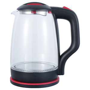 Factory Price Electric Glass Kettle Hot Water Fast Boiler Tea Maker Blue 1.8L Glass Kettle