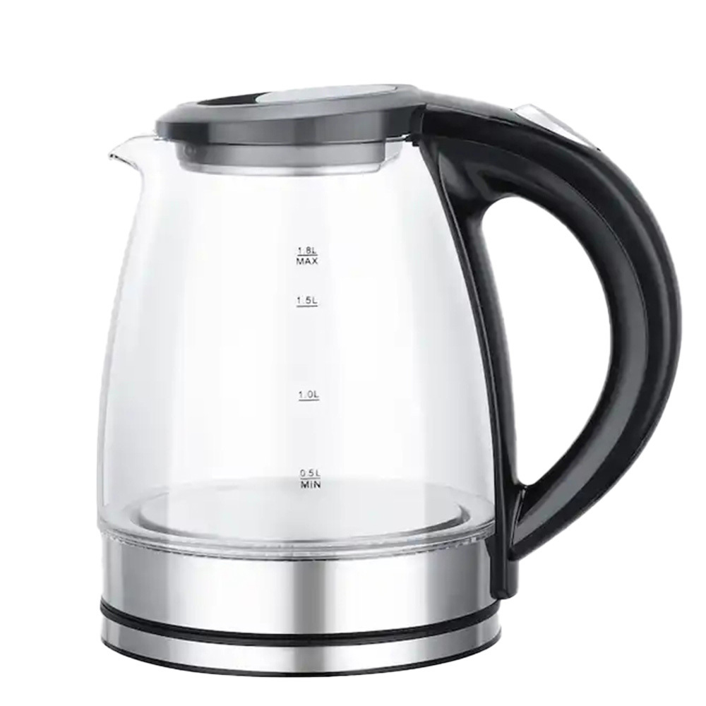 Factory wholesale glass cordless electric jug kettle smart home appliances double wall anti-scald electric glass kettle 1.8l