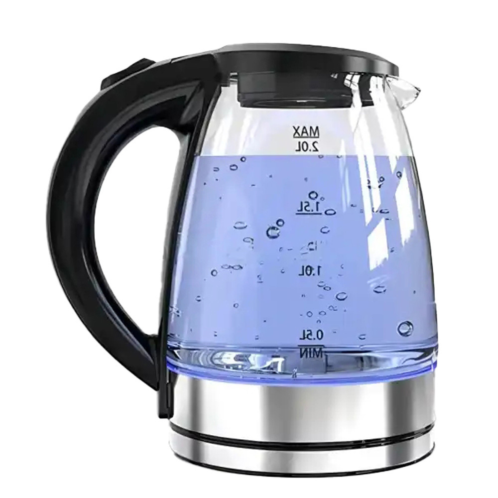 Factory wholesale glass cordless electric jug kettle smart home appliances double wall anti-scald electric glass kettle 1.8l