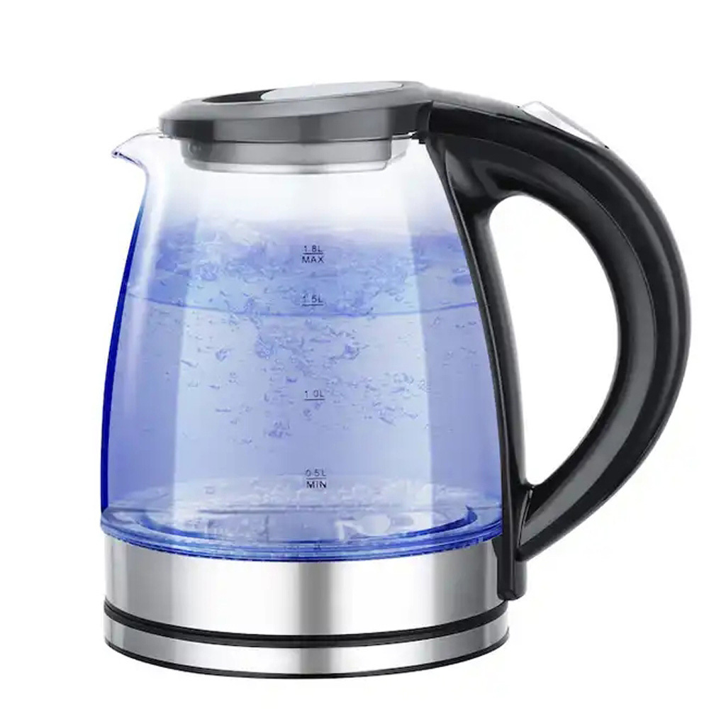 Factory wholesale glass cordless electric jug kettle smart home appliances double wall anti-scald electric glass kettle 1.8l