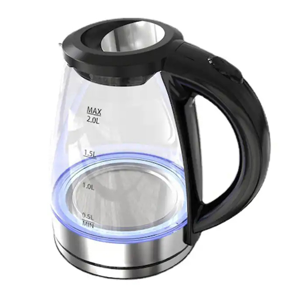 Factory wholesale glass cordless electric jug kettle smart home appliances double wall anti-scald electric glass kettle 1.8l