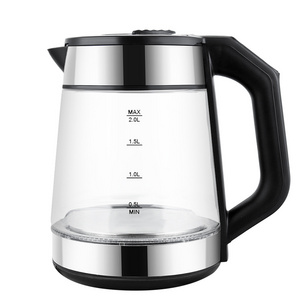 New Design Stainless Steel 2-Liter Electronic Water Kettle Home Appliances Transparent Electric Glass Kettle With Tea Infuser