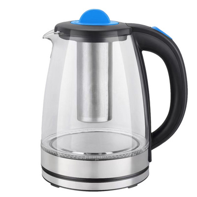 Small kitchen appliances cordless 1.8l with filter water clear electric glass tea kettle