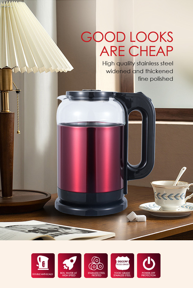 Home Kitchen appliance 220V 1.8L Automatic Electric Glass Kettle