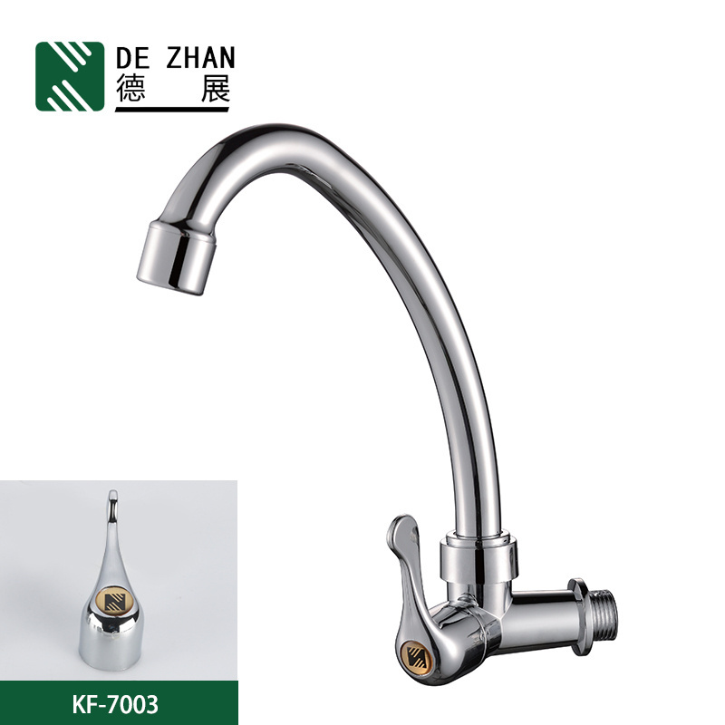 Modern Single Handle Chrome Kitchen Taps Gooseneck Plastic Sink Faucet