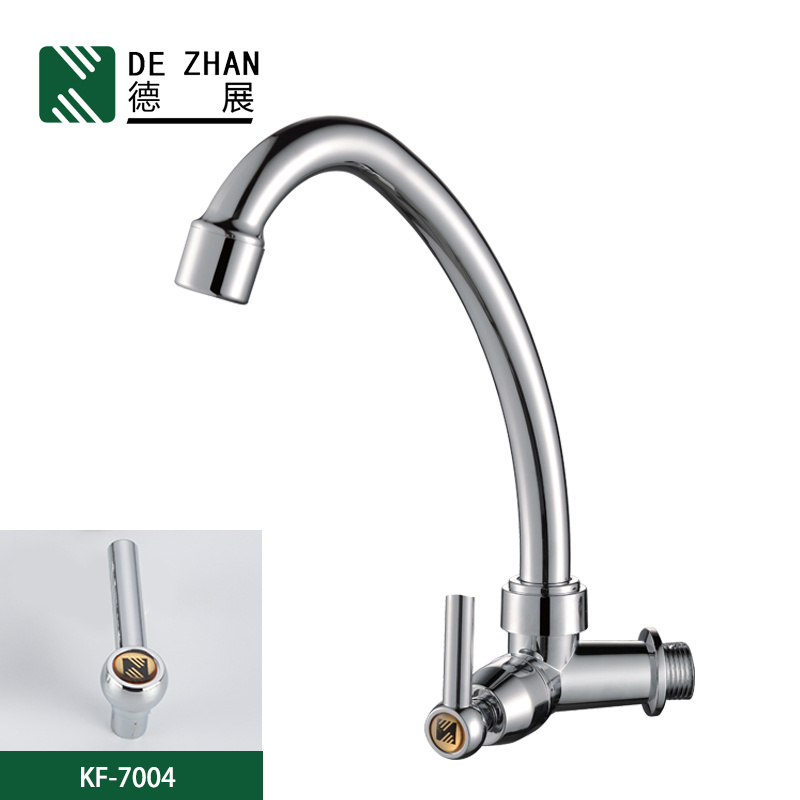 Modern Single Handle Chrome Kitchen Taps Gooseneck Plastic Sink Faucet