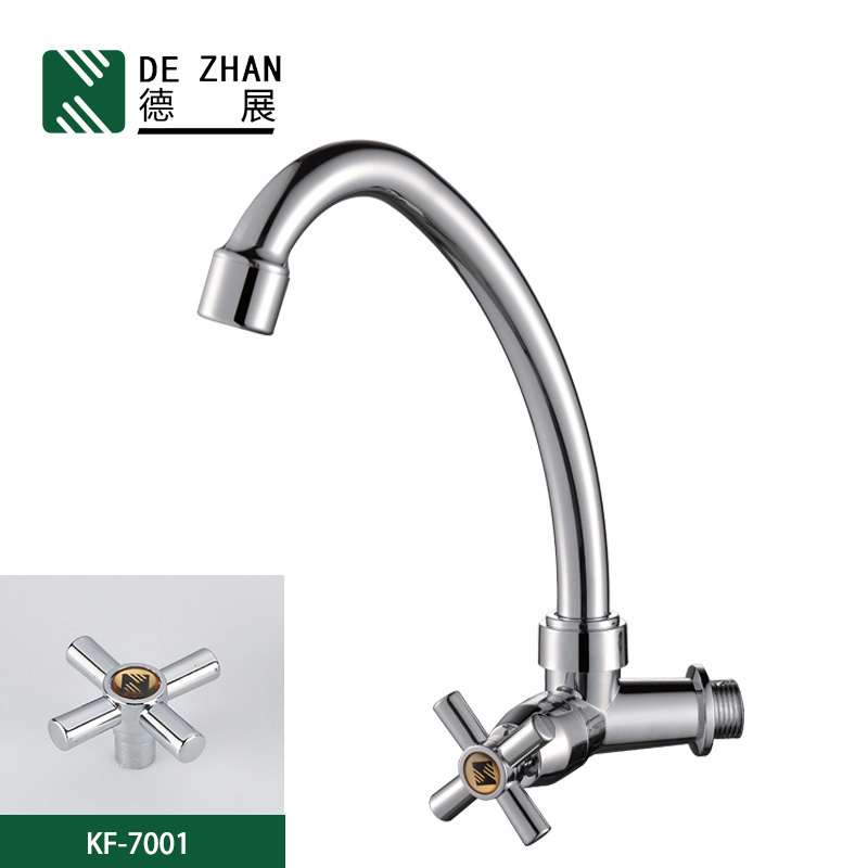 Modern Single Handle Chrome Kitchen Taps Gooseneck Plastic Sink Faucet