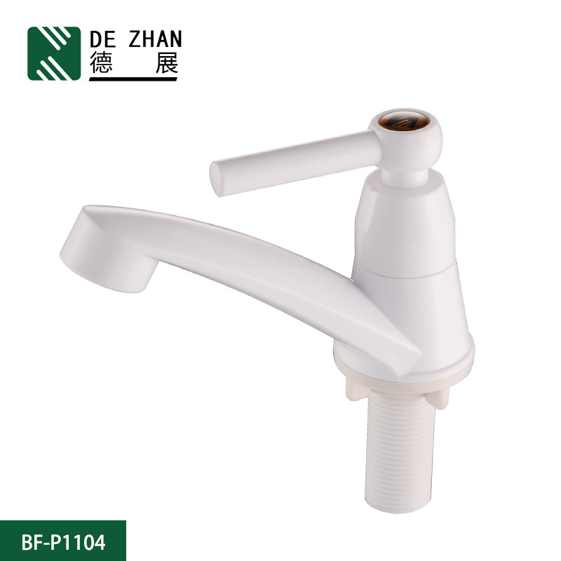 Classic Wall Mounted Single Handle White Plastic Faucet Water Tap in Basin Faucets