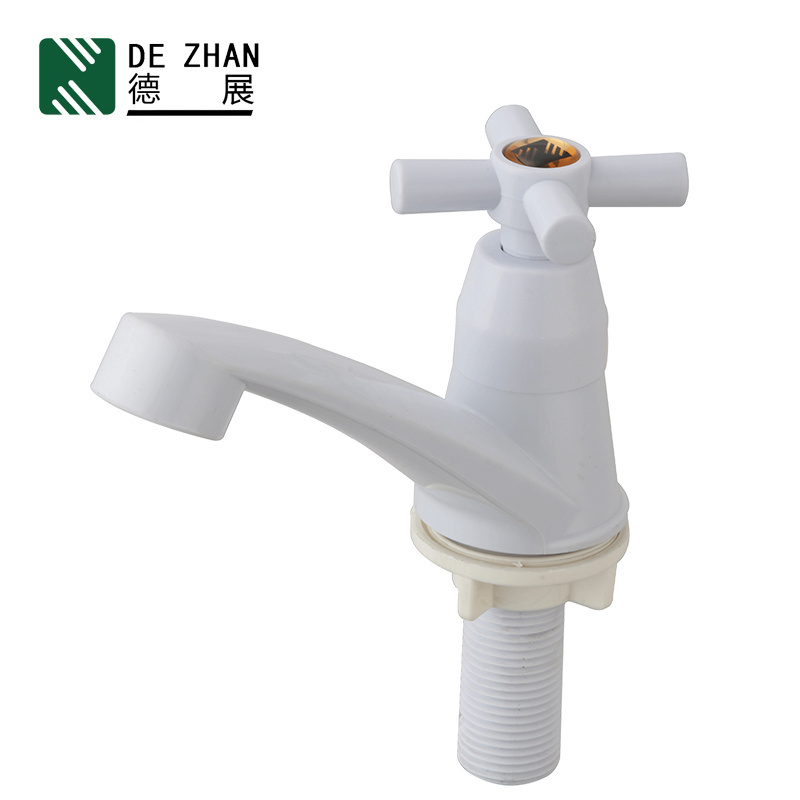 Classic Wall Mounted Single Handle White Plastic Faucet Water Tap in Basin Faucets