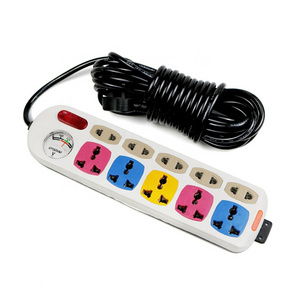 African market hot selling multiple plug /Extension board/ /Power outlet /switches and socket/ For Cambodia with Voltmeter