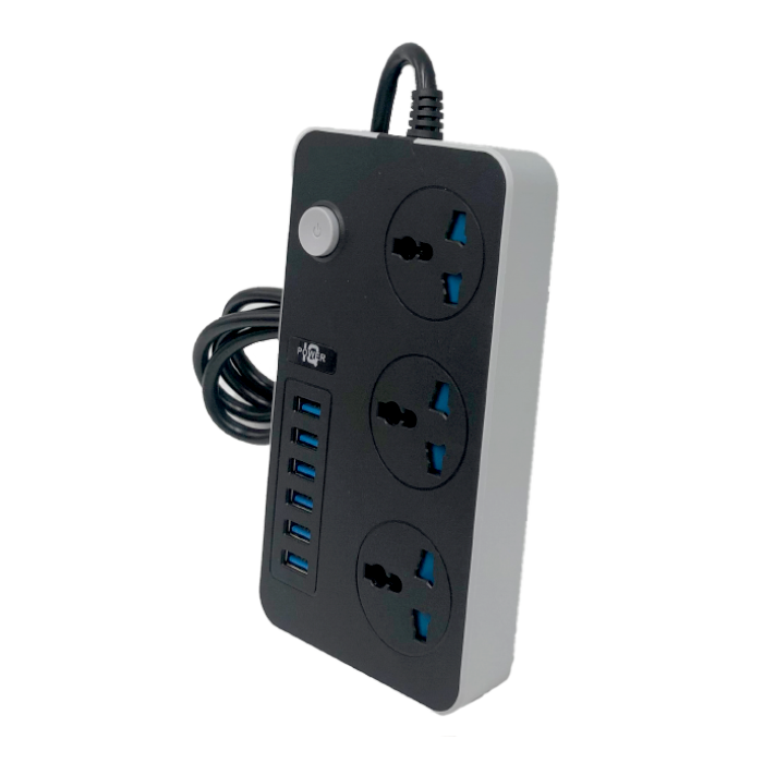 High quality Competitive price extension 3 way plug outlet electric board switches and socket 6 usb power strip for table