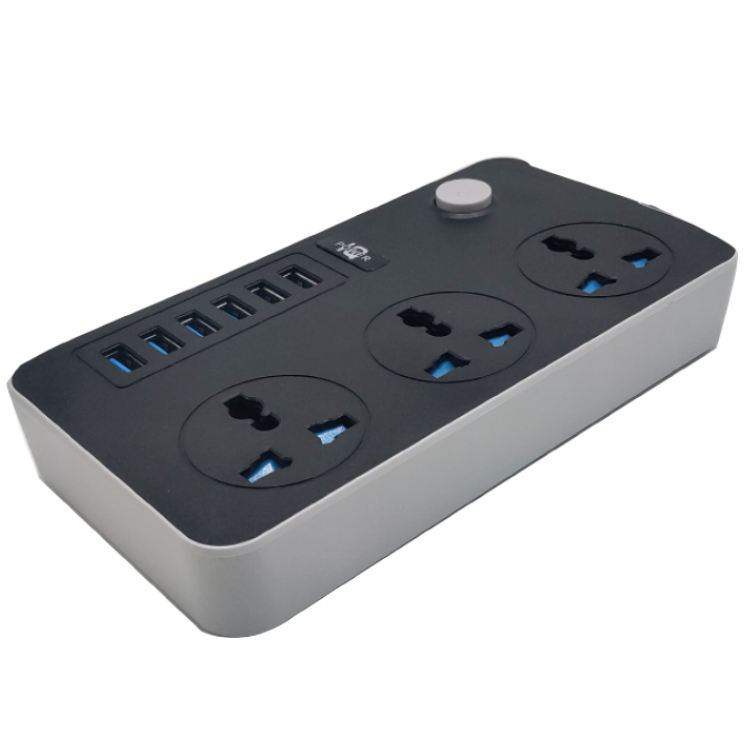 High quality Competitive price extension 3 way plug outlet electric board switches and socket 6 usb power strip for table