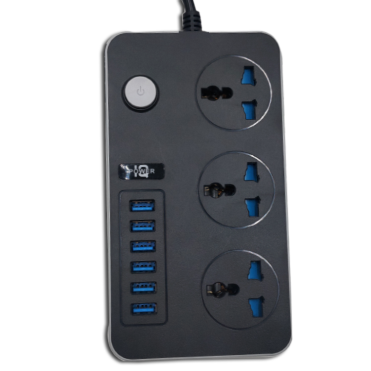 High quality Competitive price extension 3 way plug outlet electric board switches and socket 6 usb power strip for table