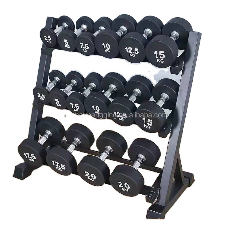 HengQing factory directly Commercial dumbbell set rack fitness machine gym equipment dumbbell rack