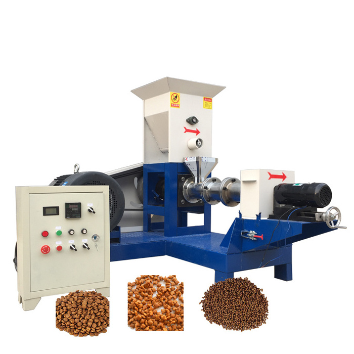 Quality assurance Export Dry Floating Fish Feed Food Processing Extruder Machine Cat Dog pet food pellet machine