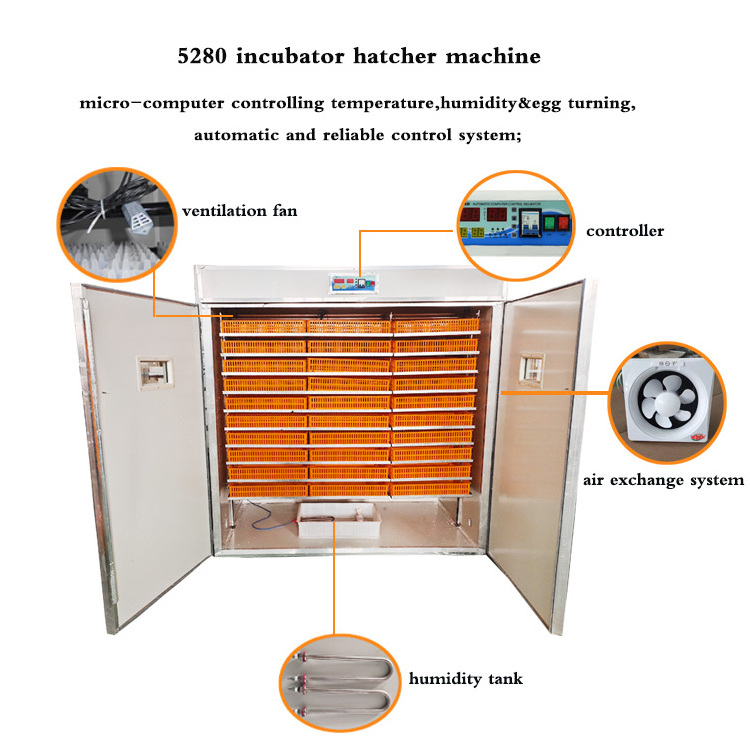 High Hatching Rate price incubator 5000 eggs chicken /automatic egg incubator for parrot egg