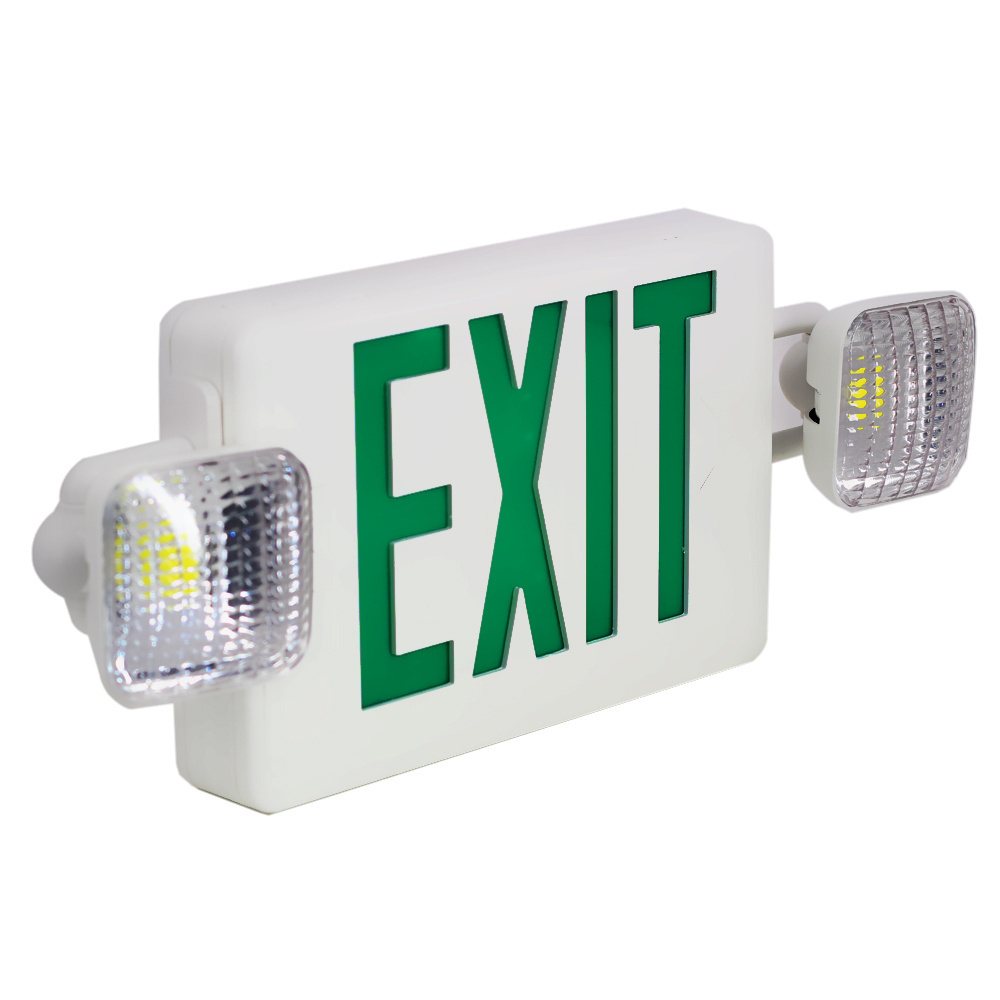 UL Double Head Lighting 2*3w3hs Composite Emergency Lighting Exit Sign Lighting USA LED Plastic Lithium Battery