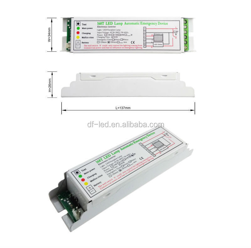 DF Battery backup led emergency light with buit-in small battery operated led light custom-made duration and power