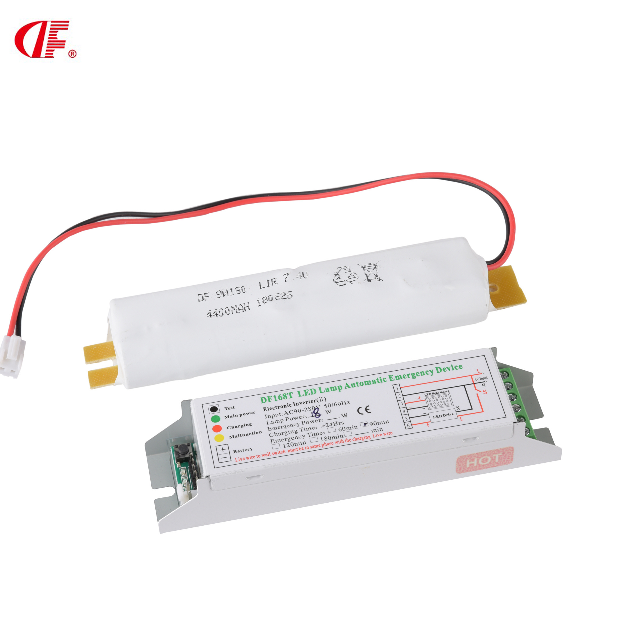 LED Emergency Power 168T  lithium battery CE certificate emergency battery pack for panel light from Dengfeng