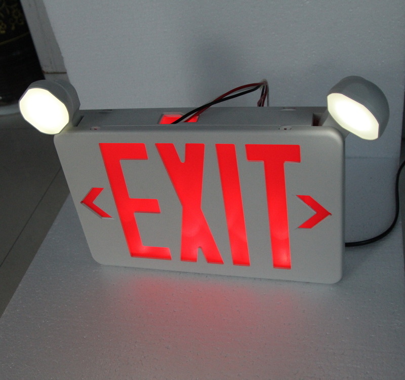 UL Double Head Lighting 2*3w3hs Composite Emergency Lighting Exit Sign Lighting USA LED Plastic Lithium Battery