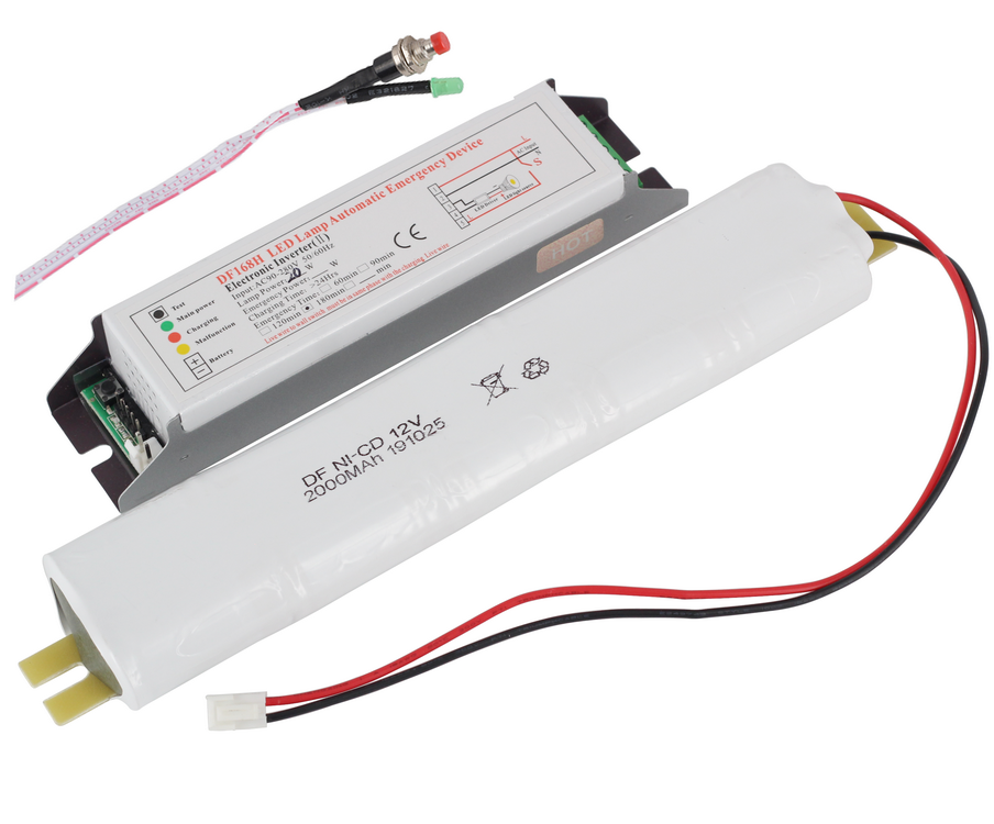 emergency led driver 168T and emergency battery pack NiCd 7.2v3000mAh for -30C low temperature