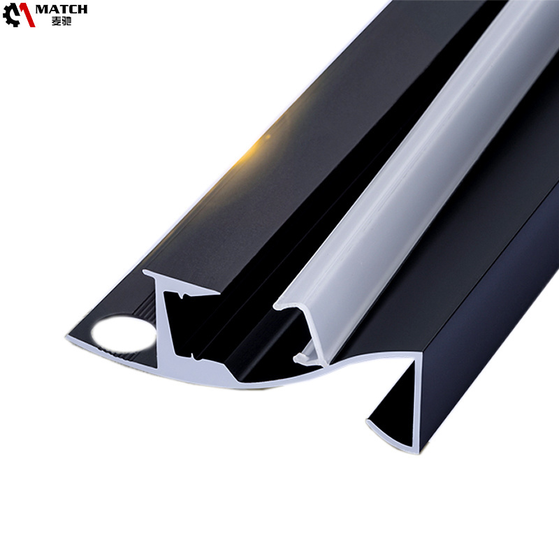 Foshan factory aluminum tile trim profile aluminum With lamp line floor tile trim polished aluminum trim strip