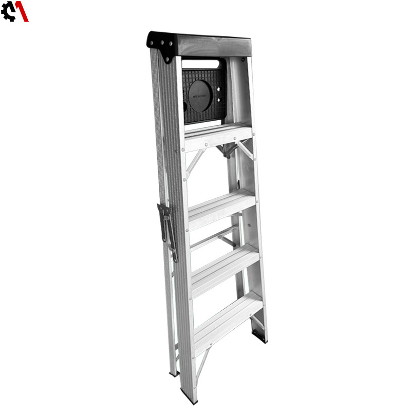 household step ladder multi-use aluminum ladder folding sliver contemporary aluminum alloy folding ladder match 100pcs