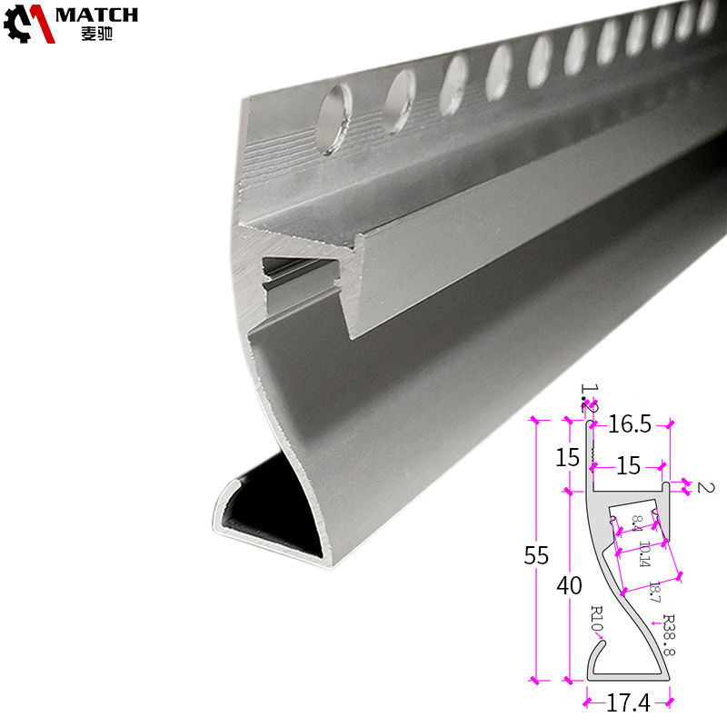 Foshan factory aluminum tile trim profile aluminum With lamp line floor tile trim polished aluminum trim strip