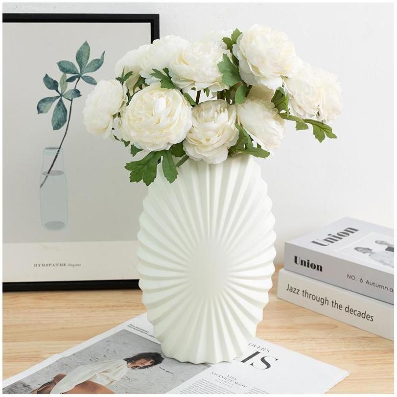 Flower Vase Home Decor Plastic Table Bud Wedding De For Centerpieces Wedding White Luxury And Porcelain Vases And Water Kettles