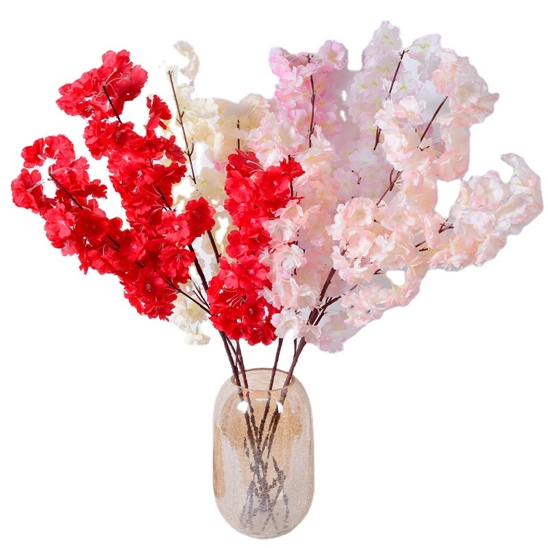 Cherry Blossom Artificial Flower Wholesale Peach Blossom Tree Interior Decoration Living Room Decoration Pieces Plum Blossom