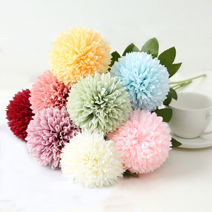 Hot sale dandelion small ball chrysanthemum Real Touch artificial flower  wedding Silk ping pong Indoor Decoration