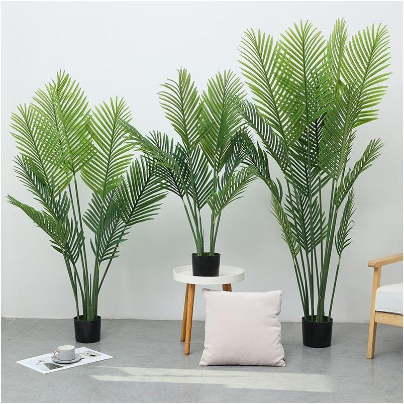 Artificial Fake Tree Plants For Decoration Outdoor Coconut Plastic Cherry Blossom Bamboo Artificial Privacy Trees For Outdoor