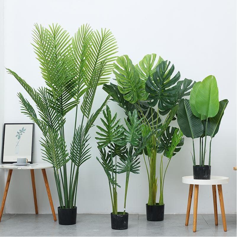 Artificial Plant Flowers Palm Pine Fake Bamboo Plastic Coconut Led Small Big Banana Banyan Grass Artificial Mangrove Trees