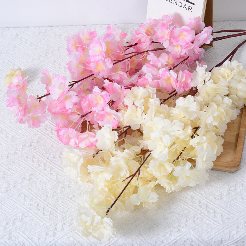 Cherry Blossom Artificial Flower Wholesale Peach Blossom Tree Interior Decoration Living Room Decoration Pieces Plum Blossom