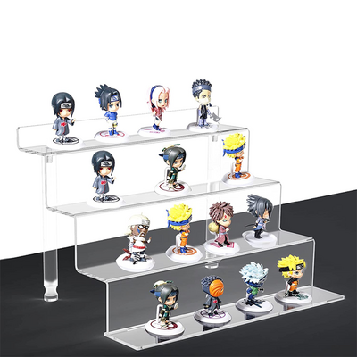 4 Tier Acrylic Display Stand for Amiibo Funko POP Figures Cupcakes Stand for Cabinet Countertops