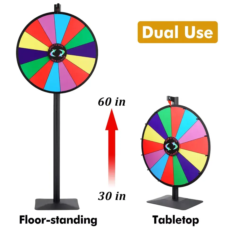 Dual-Use Table Top & Floor-Standing Spinning Prize Wheel for Advertising & Lucky Draw