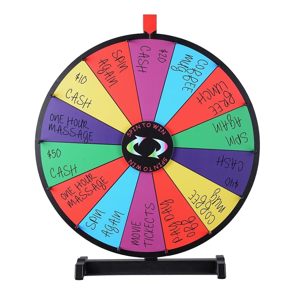 New Product Prize Wheel of Fortune Tabletop Spin Prize Wheel Tabletop Prize Wheel Stand