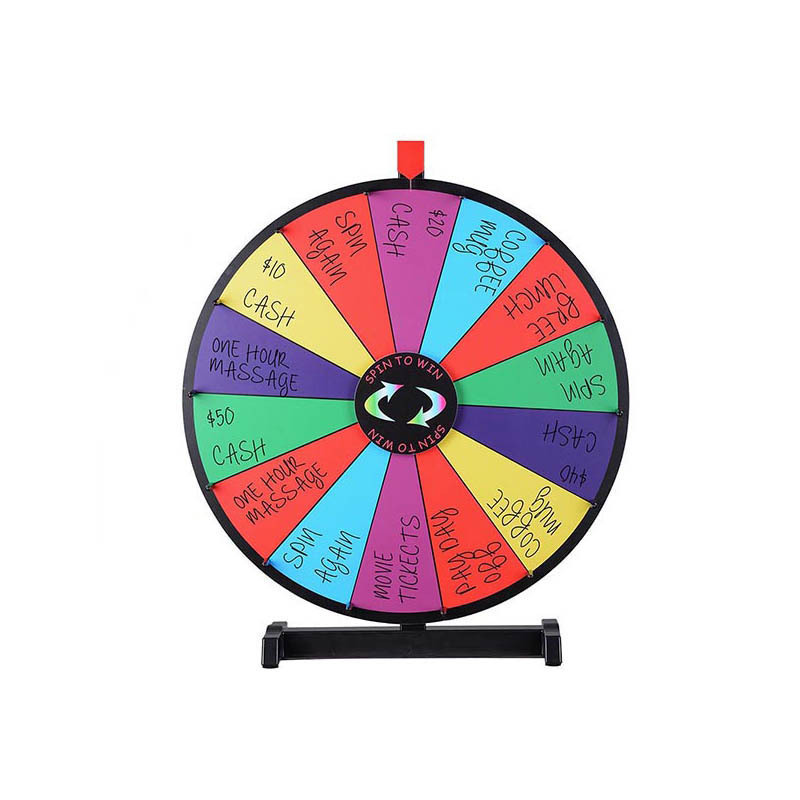 New Product Prize Wheel of Fortune Tabletop Spin Prize Wheel Tabletop Prize Wheel Stand