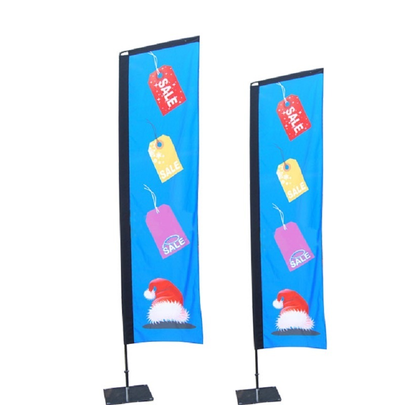 Factory Direct Sale Flexible Flag Pole Flag Banner Stand for Event Custom Fabric Printing Beach Flag