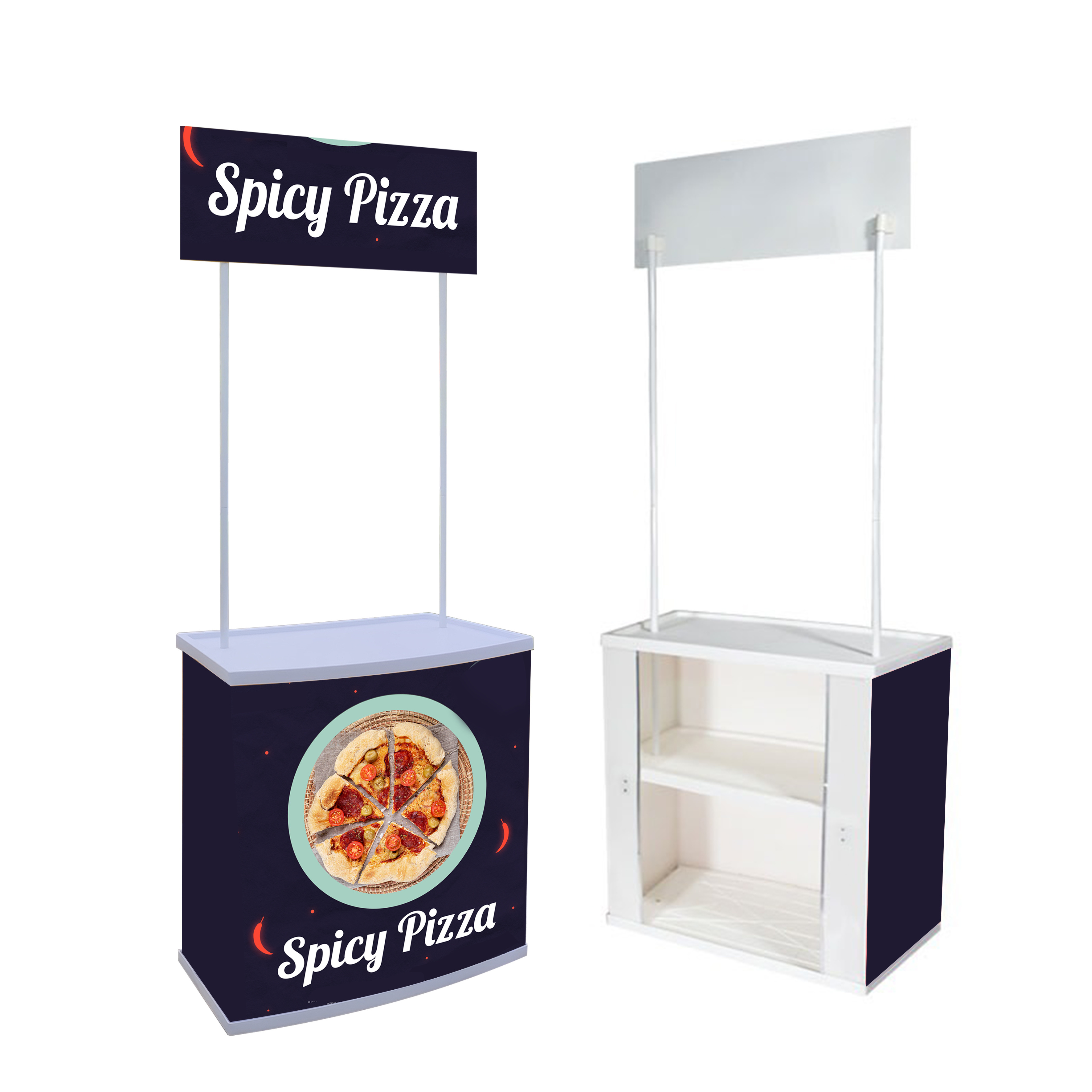 High Quality Portable ABS & Steel Folding Trade Show Counter for Promotions and Supermarket Display Exhibits