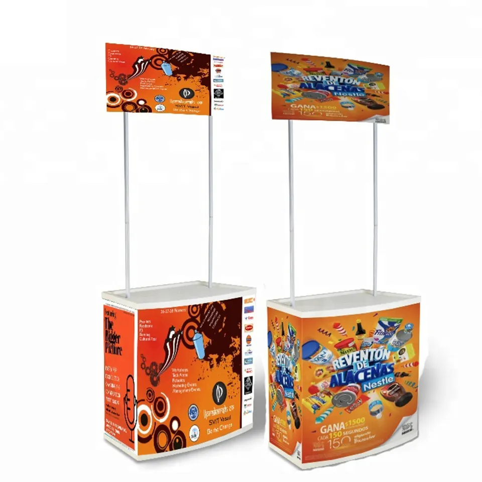 Wholesale supermarket exhibition Counter advertising digital printing pp abs promotion table display